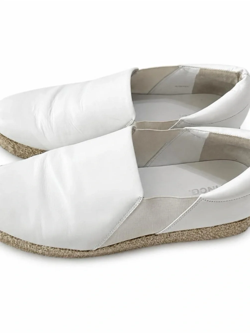Vince White Leather Slip-On Espadrilles excellent condition size 11